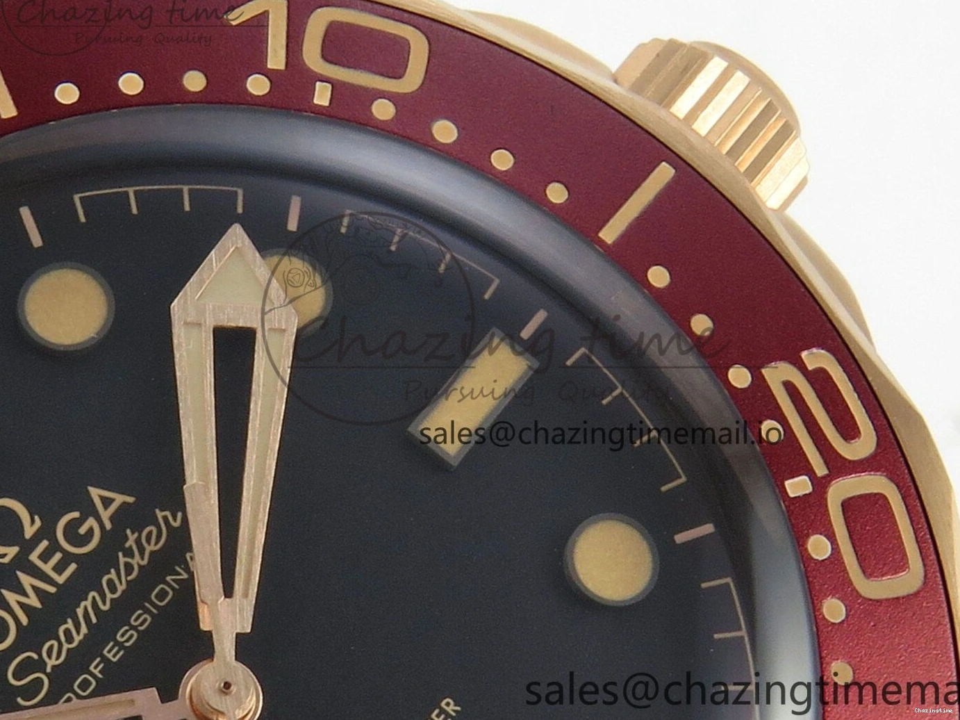 0322 Stylish Seamaster 300M Diver Rose Gold VSF 1:1 Best Edition Black Dial on Mesh Bracelet A 7662